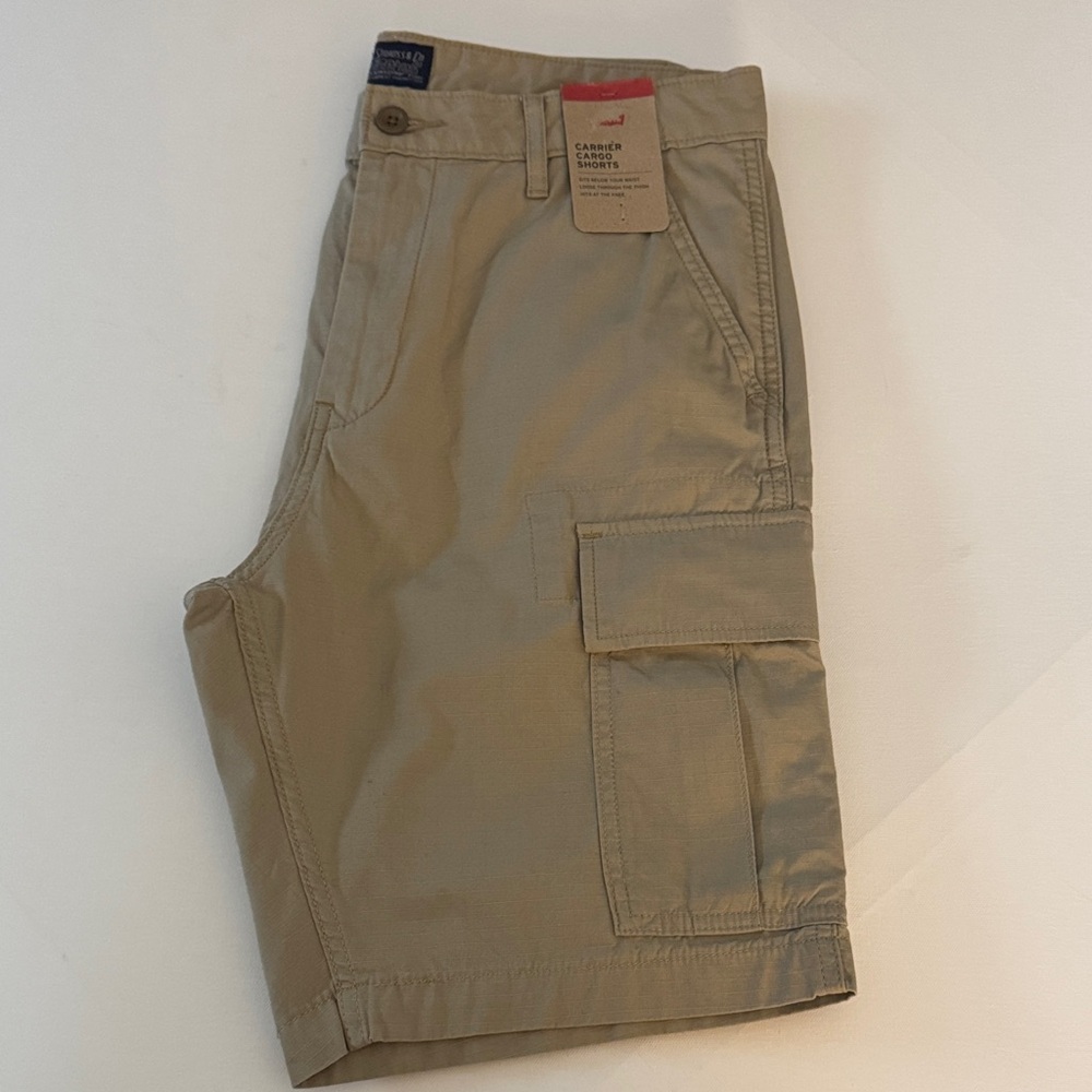 Levis Cargo Shorts Mens 30 Ripstop Tan